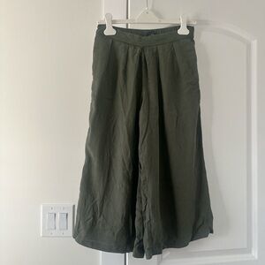Loft Petites Olive Green Wide-Leg Pants